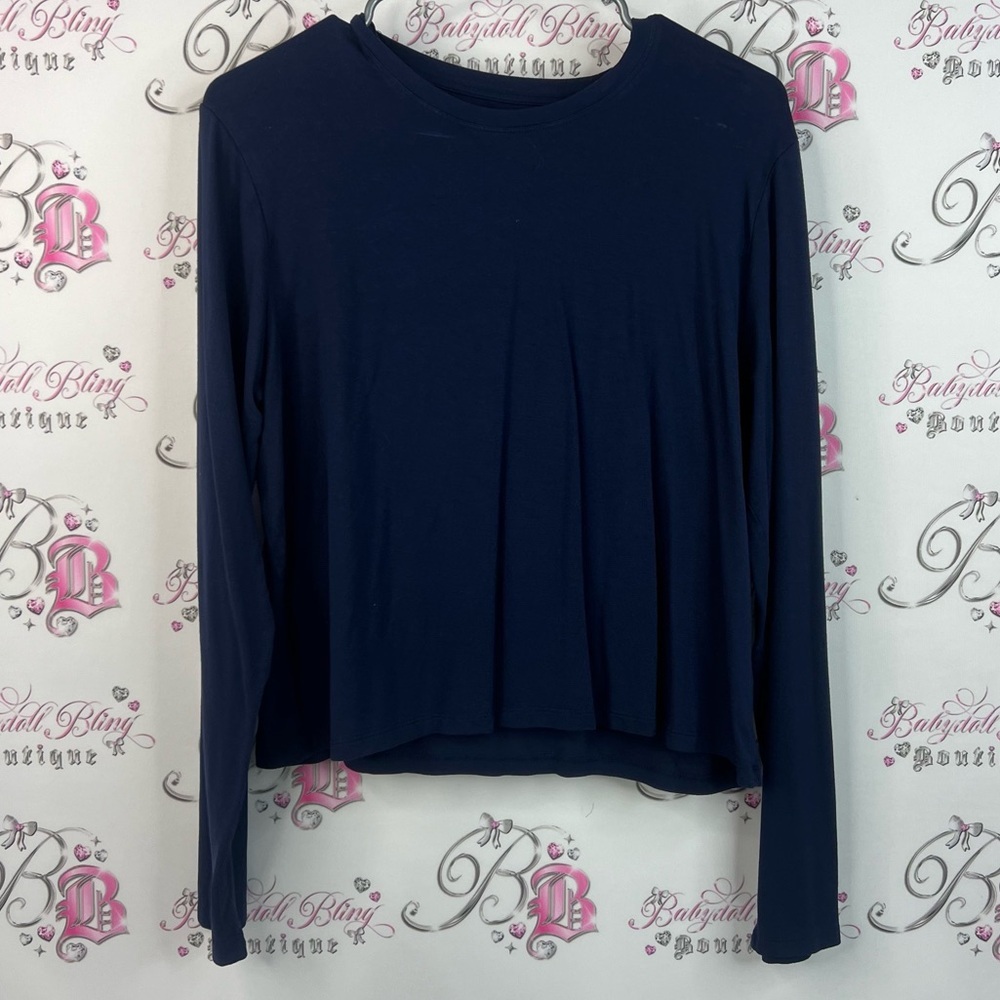 Hudson north long sleeve stretchy dark Navy Blue Long Sleeve Women's Top